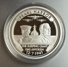 USS Arizona 80th Ann Pearl Harbor Silver Plated challenge Coin Rare 1915-1941. picture