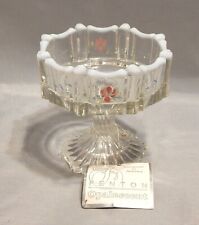 Fenton Glass Footed Opalescent Hand Painted Compote picture