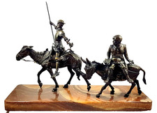 Antique Don Quixote bronze sculpture on onyx, 25 kg, by Lorenzo Coullaut Valera picture
