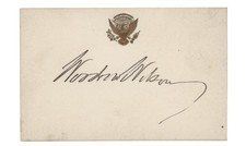 Woodrow Wilson signed White House card picture