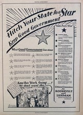 1928 Campaign Ad - Franklin D. Roosevelt - New York Governor Race Ad #2231 picture