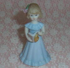 Vintage Enesco Figurine Growing Up Birthday Girls Blue Dress Age 6 Years picture