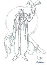 RARE  The Crow- Alfonso AZPIRI 's original artwork picture