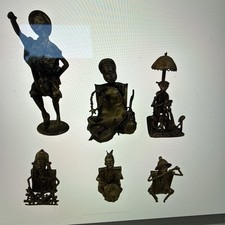 Six Vintage African Bronze Figurines Crafted Using The Lost-wax Casting Method picture