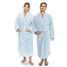 Classic Turkish Towels Unisex Cotton Bath Robe Soft Plush Long Spa Robe picture