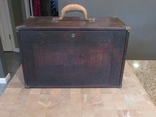 Antique Union 6 Drawers Birch Wood Machinists Tool Chest Box w/ key working OLD picture