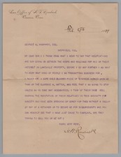 1889 A T Roraback Signed Law Letter Canaan CT Cold Blooded Business Case Drama picture