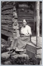 Postcard Ellen Petro Woman Smoking Pipe Frank Hohenberger Washington, IN I10 picture