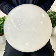 17.39LB Large Natural White Crystal Clear Quartz Crystal Sphere Ball Healing picture