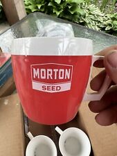 Morton Hybrids Certified Seed Grain Advertising Set Of 4 Coffee Cups Mugs picture