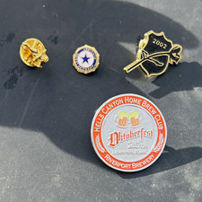 Lot of 4 Collectible Pinback Pins Oktoberfest, Riverport Brewery, 2002 Rose picture
