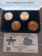 1998 Star Trek 4-Coin Gold Overlay Set SSCA/Paramount Somalia $20 COA 25 of 500 picture