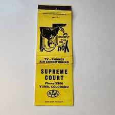 Supreme Court in Yuma CO Vintage Matchbook Cover 5MB125-1 picture
