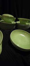 VTG Mid Century Melmac Dinnerware Set Chartreuse Lime Green Atomic MCM 37pc  Lot picture