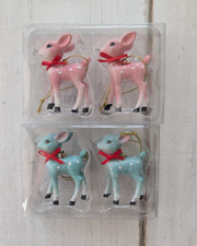 Target Wondershop RETRO MINI Spotted DEER ORNAMENTS 2 Packs ~ 4 deer in total picture