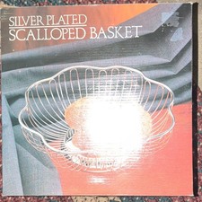 Silver Plate Scalloped Basket - Silver Plated Basket picture