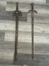 Vintage Medieval Style Swords Lot of Two Display Collectible Weapons picture