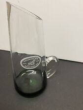 Rare Tullamore Dew Etched Green Glass Pitcher 7