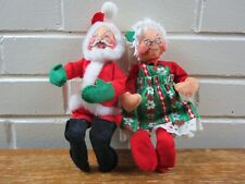 VTG Annalee Dolls Lot Mr. & Mrs. Santa Claus Red Suit 1963 Collectible Ornament picture