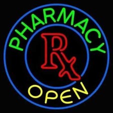 Pharmacy RX Open Neon Sign Light Lamp 24