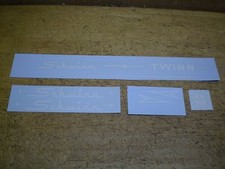 Vintage Schwinn Twinn Tandem Bicycle WHITE Decal Set Decals picture