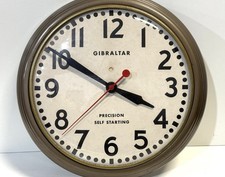 Vintage Mid Century Gibraltar Electric Wall Clock Industrial Schoolhouse picture