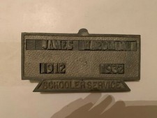 Antique James Hardman 1912-1932 Schooler Service Metal Recognition Plaque picture