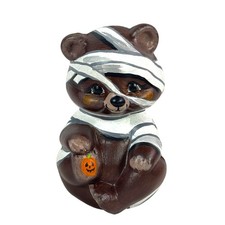 Fenton Glass OOAK Mummy Halloween Bear Figurine Limited Edition Collectible picture