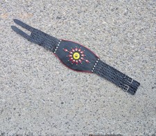 Vintage 1950's Motorcycle Kidney Belt Wth Plastic And Metal Studs  30