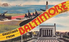 Baltimore Maryland Greetings From Large Letter Linen K3075 Postcard picture