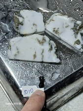 Authentic White Buffalo Slabs 3 Piece Lot #1010 Black Matrix Cabbing Stock picture
