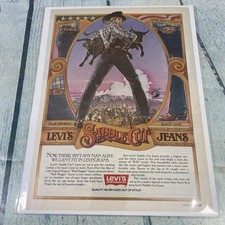 1984 Levi's Saddle Cut Jeans Vtg Print Ad/Poster Pinup Promo Art Magazine Page picture