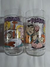 Flintstones Hardee's  Collector Drinking Glasses 1963 1964 Hanna Barbera... picture