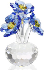 Ownmy 3 Inch Blue Crystal Forget Me Not Flowers Figurines Collectibles | Sparkle picture