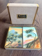 Vintage Duratone Playing Cards Deck Mid Century Pine Tree Mountain picture