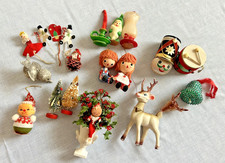 Lot of Vintage Kitschy Christmas Decorations Ornaments USA & Japan picture