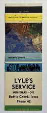 Authentic Vintage Mobilgas Matchbook Cover - Lyle’s Service - Battle Creek, Iowa picture