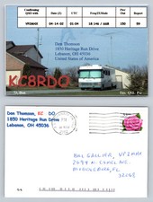 Ham Radio QSL QSO Postcard KC8RDO, Lebanon, OH, United States picture