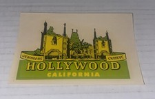 Vintage Hollywood Souvenir Water Decal 1950s Jaco-Lac Graumans Chinese Theater picture