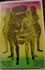 VINTAGE SUNSET STRIP PSYCHEDELIC POSTER nude woman hippies freaks 60s LA art art picture