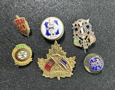(6) Vintage Brotherhood of Locomotive Firemen Railroad Trainmen Lapel Pins GF picture