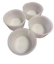vintage white milk glass custard cups, Glasbake ramekins. Set Of 4 picture