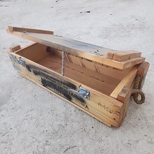 USA Military Artillery Crate Box 4.2 Inch Mortar Ammunition Smoke Vintage Wooden picture
