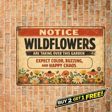Hippie Warning Sign Vintage Retro Metal Tin Wall Decor 8x12 picture