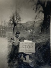 Vtg 1945 Pirmasens Germany WW2 Photo US Army 71st Infantry Front Lines STOP Sign picture
