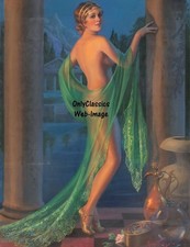Art Deco Beautiful Woman in Shawl Pinup Cheesecake Gene Pressler Poster Print picture