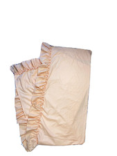 2 Vintage 60s Peach Handmade Drapes Curtains 92 Long Sewn Orange Pink Ruffle picture