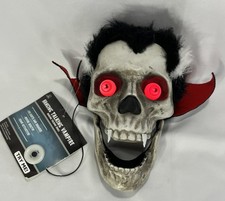 Seasonal Visions Animated Talking Light Up Hanging Halloween Skull Vampire WORKS picture