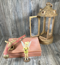 Disney Tinker Bell Light Up Lantern/Base Capt. Hook Gun Big Figure 1999 set Read picture