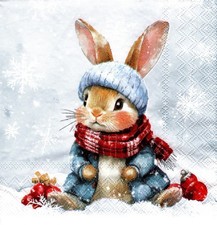 (2) Two Paper Lunch Napkins 4 Decoupage/Mixed Media - Bugsy the Bunny rabbit picture